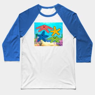 Colorful Funny Fish With Googly Eyes Baseball T-Shirt